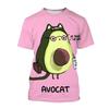 Summer Round Neck 3D Avocado Pattern Printed Top Fashionable Casual Short Sleeved Children's Boy and Girl Kids Unisex T-shirts