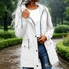 Trench da Donna con Cappuccio di Media Lunghezza Giacca Casual dalla Vestibilità Ampia per l'Uso Esterno Quotidiano