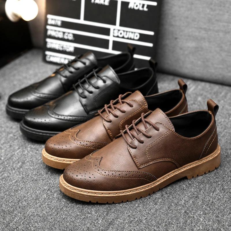 2024 Autumn New Men's Casual Leather Shoes Fashion Breathable Business Dress Shoes Low Cut Anti Slip Casual Work Shoes