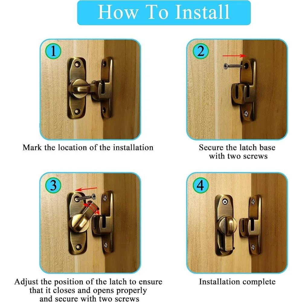 90° Sliding Door Latch Solid Buckle Cam Cylinder Locks Sliding Door Lock Anti-theft Buckle Door Lock Home Accessories
