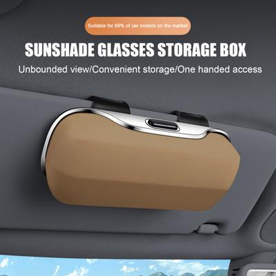 Sunglasses Holder Car Glasses Storage Organizer Universal Easy To Install Glasses Clip Hard Shell Car Visor Sunglasses Case