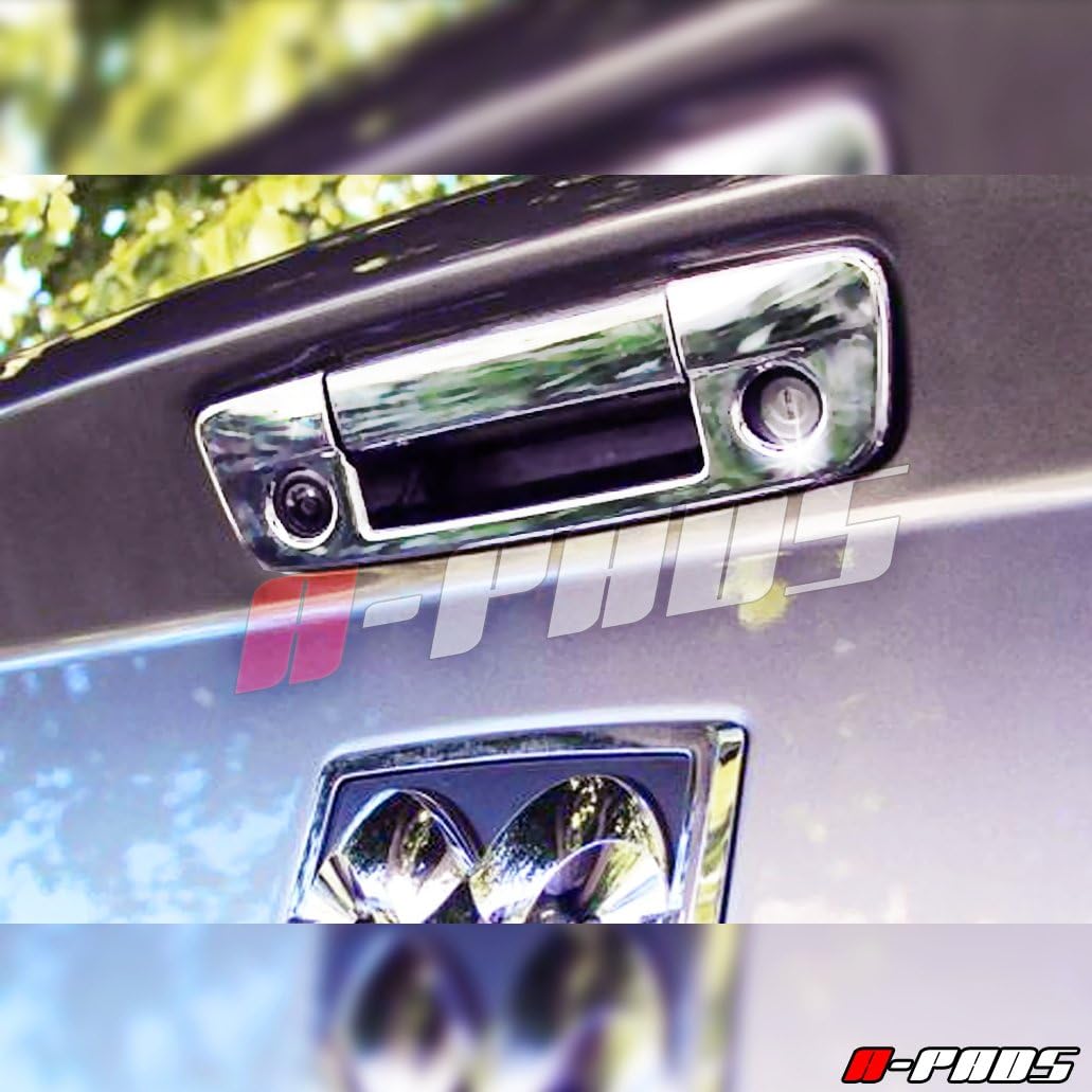 

Хромированная крышка заднего борта с отверстием для ключа и отверстием для камеры, совместимая с для Dodge RAM 1500-2009 10 11 12 13 14 15 16 17 18