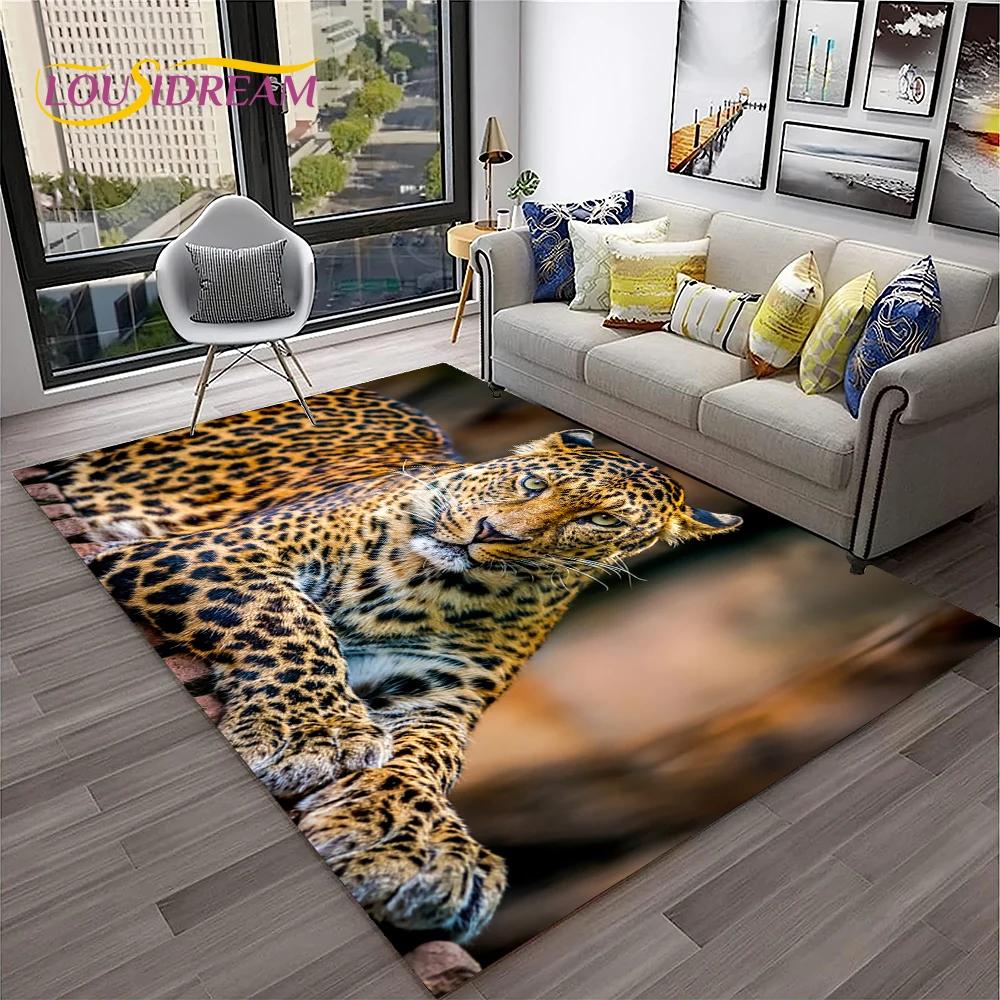 Beast Leopard Cheetah Cartoon Animal Carpet Rug for Home Living Room Bedroom Sofa Doormat Decor,kids Area Rug Non-slip Floor Mat