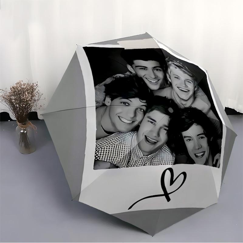 1pc One Direction Music Band Automatic Open/close Folding Portable Umbrella with 8-Rib Structure for Women/Men, All-Season Use a0901118