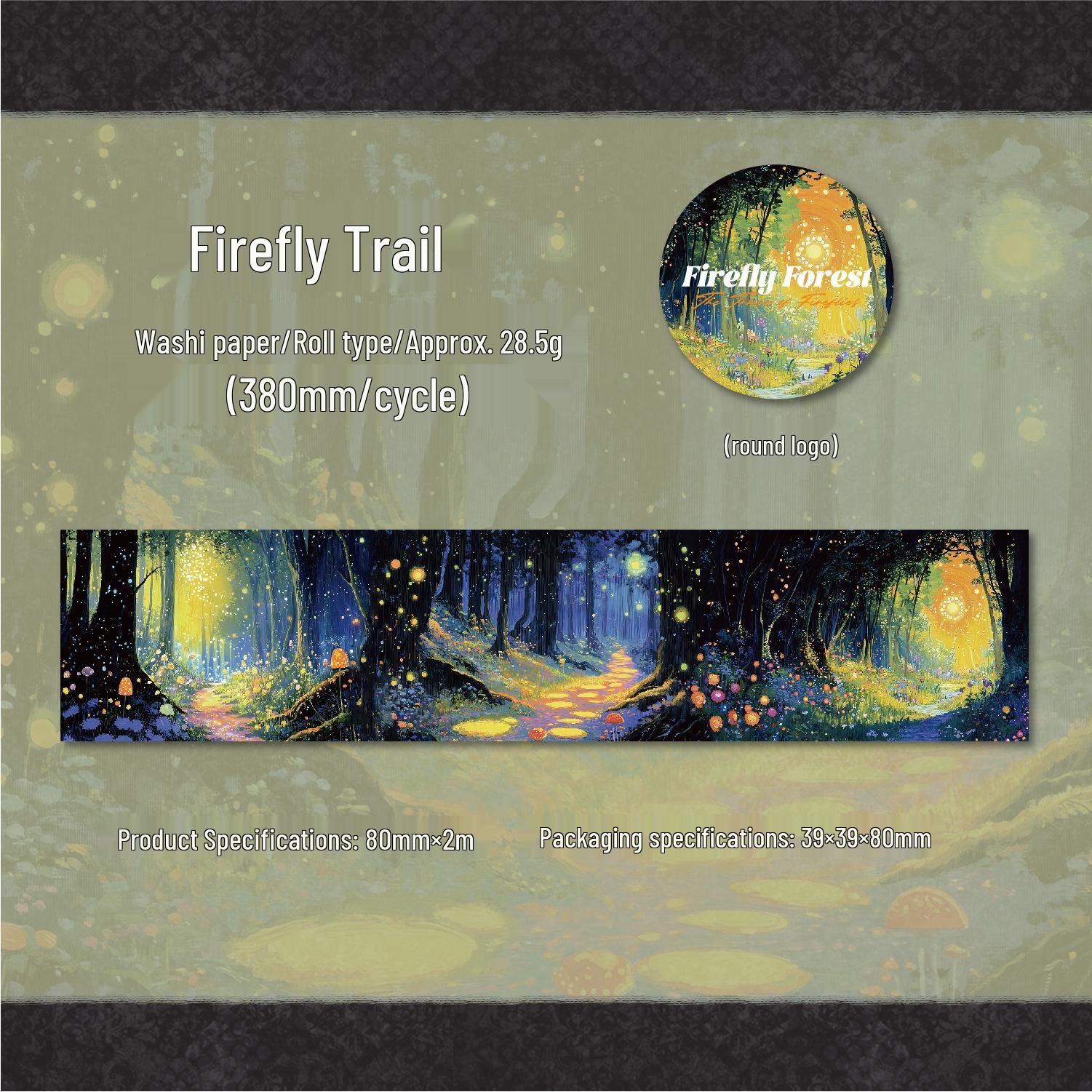 Dark Shadow Washi Tape: Firefly Forest Series - 6 Creative DIY Styles for Bullet Journals