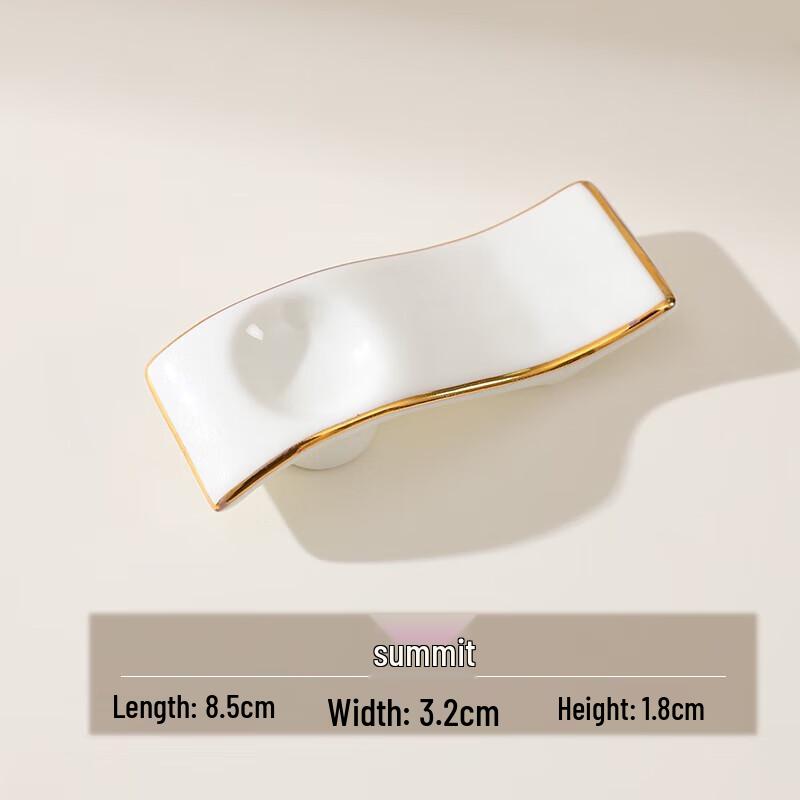 

Debo Gold Rim Ceramic Three-in-One Serving Chopstick Rest