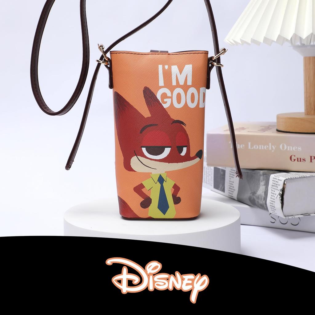 Notre MEGOS Disney Official Licensed Smartphone Pouch, Fashion Shoulder Bag, Crossbody Bag, PVC Neck Pouch with Belt (Nick Wilde)