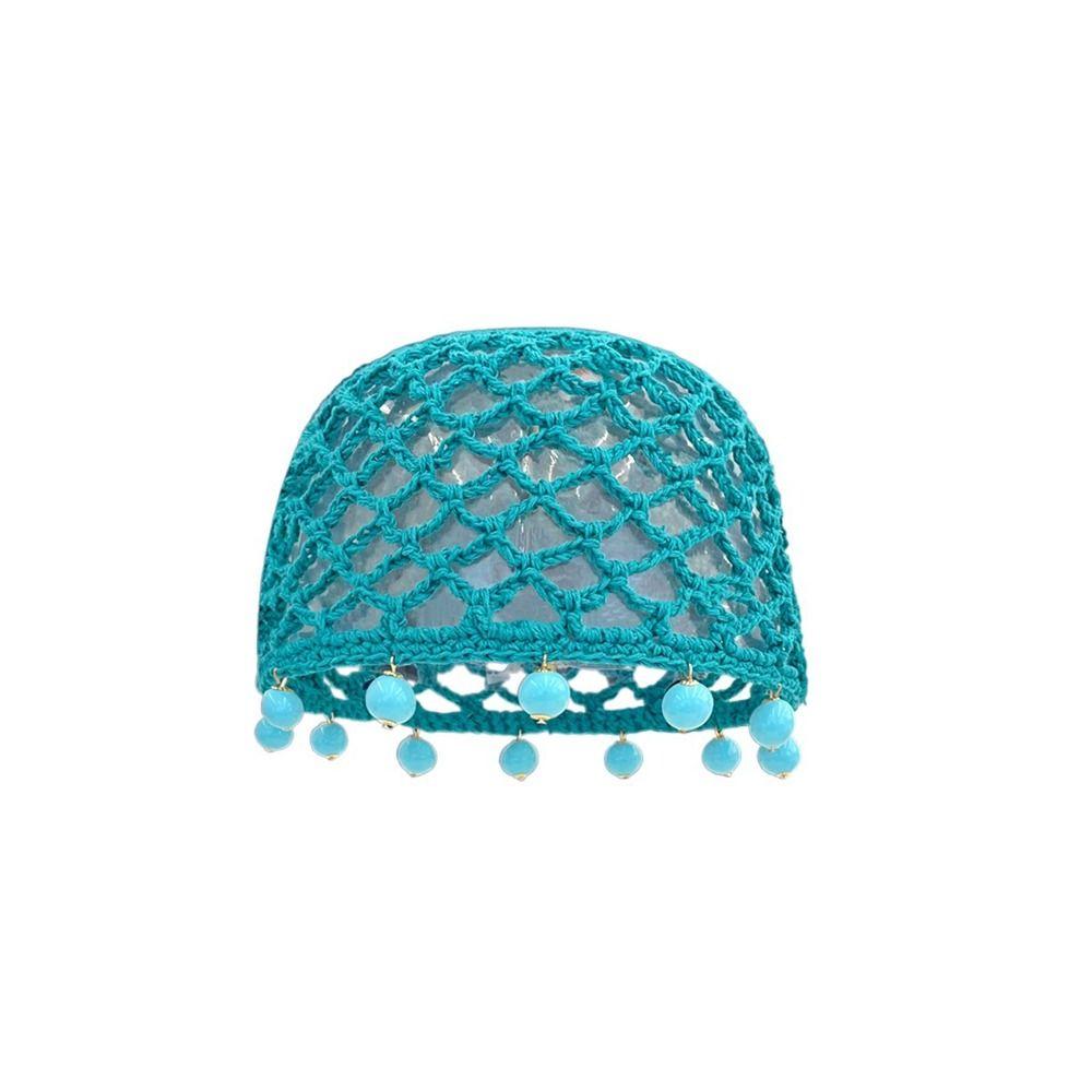 Round Beads Crochet Hollow Tassels Knitted Hat Hollow Out Ethnic Style Hat Knit Beanies  Girls