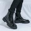 Men's High Quality Casual Platform Boots New Designer Shoes Men's Motorcycle Ankle Boots British High-end Men Boots Botas Hombre