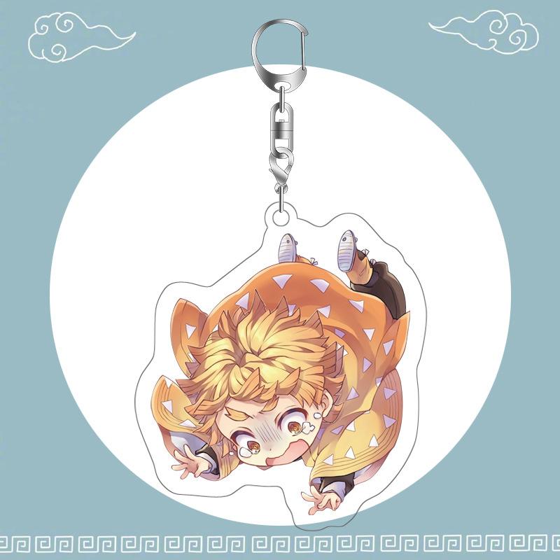 Anime Demon Slayer Keychain Acrylic Pendant Cartoon Accessory Dropshipping Support Custom Bulk Order Gift for Fans
