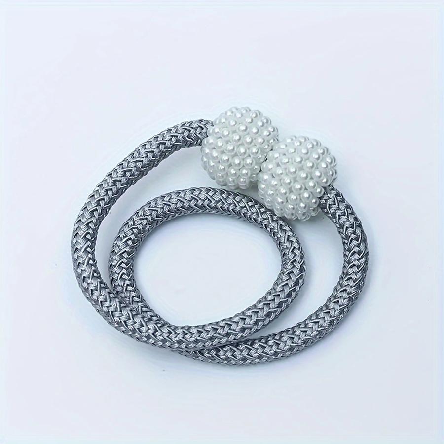 

Simple curtain straps with high strength magnetic attraction, pearl magnetic buckle, fabric storage strap Other світло-сірого кольору