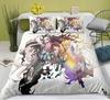 Zenitsu Agatsum Demon Slayer Bedding Sets Japan Anime Printed Bed Set Duvet Cover Pillowcase Linen Sheet Quilt Cover Full Size