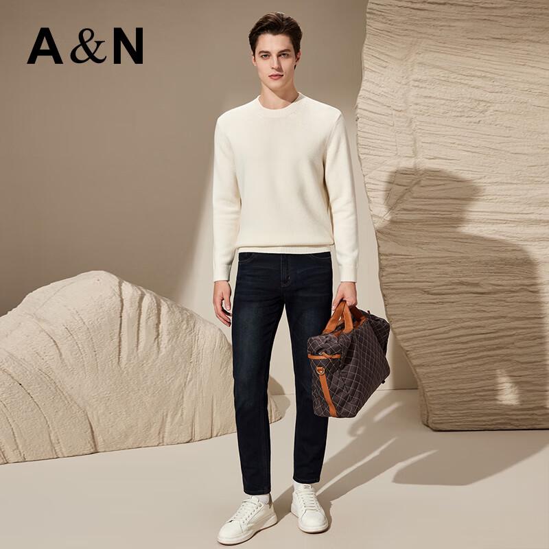 Men's Heavyweight Cashmere & Wool Blend Crew Neck Sweater
