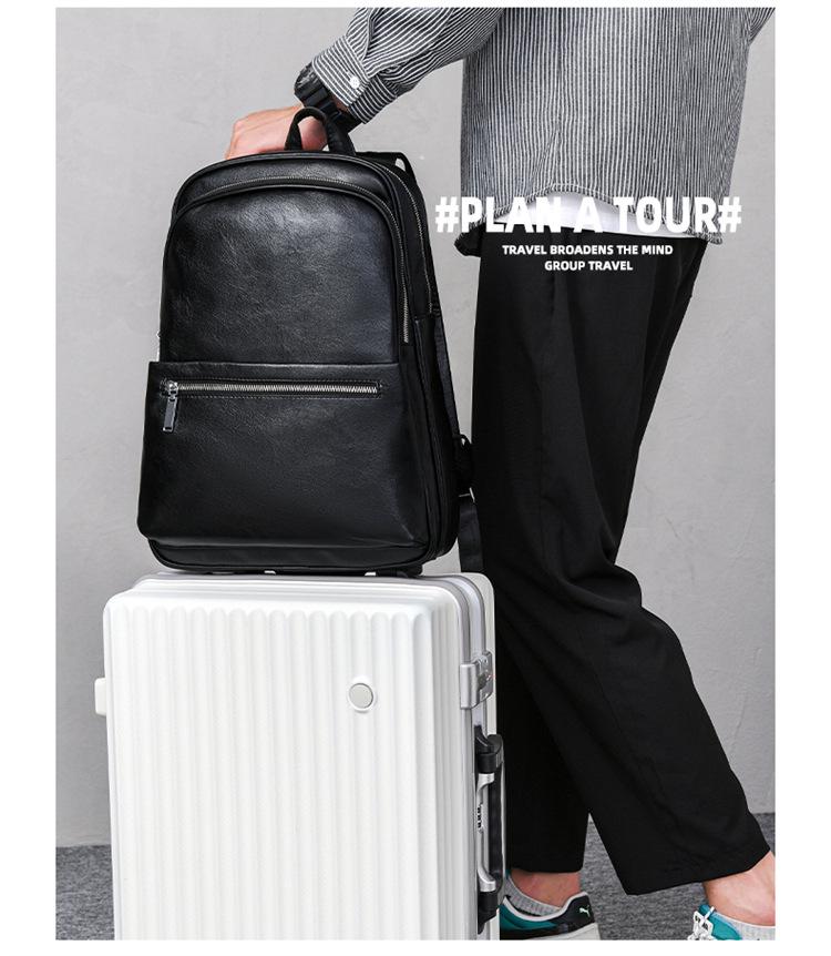 Men's Large-Capacity Laptop Backpack with Double Shoulder Straps