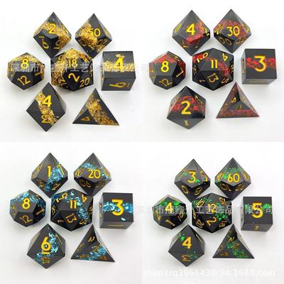 7Pcs/Set Polyhedral Resin Dice Set Dices Table Games Accessory D6 D8 D10 D12 D20 DND