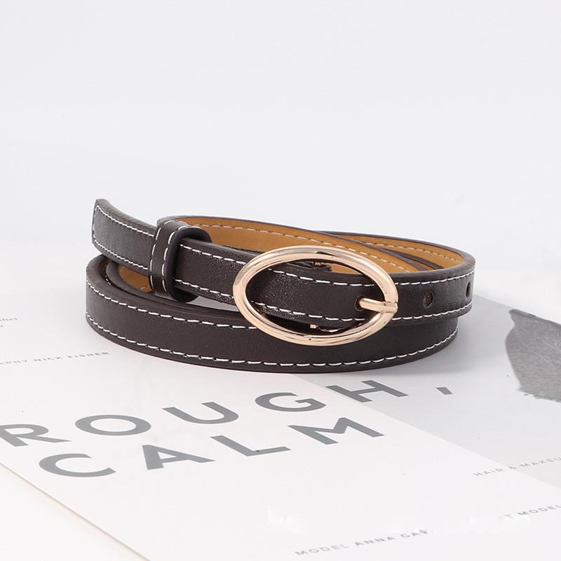 Slim Black Womens Belt Minimalist Versatile Dress Decor Jeans Korean Accessory