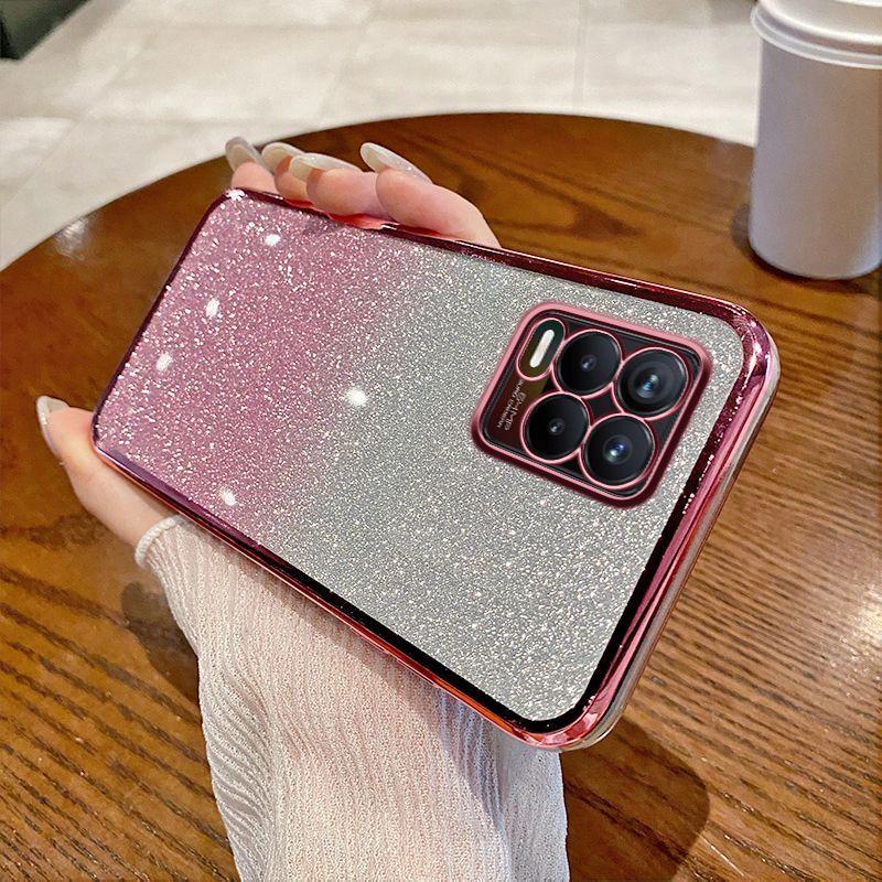 Realme8 Mobile Phone Case New Gyro Bracket Realme Real 8 Pro Rotating Decompression Creative Gradual Change Glitter