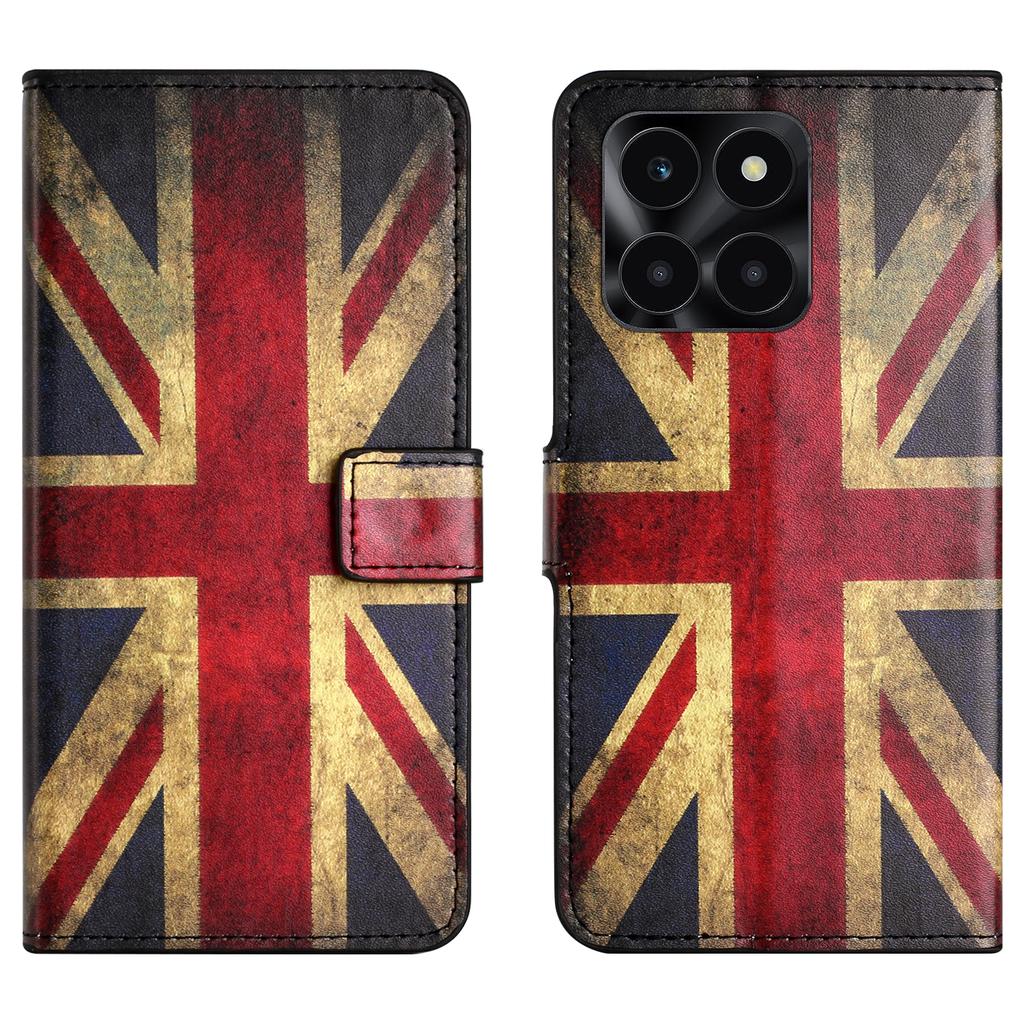 For Honor X6a 4G/X6b 4G/X6c 4G Wallet Case PU Leather Pattern Printing Phone Stand Cover