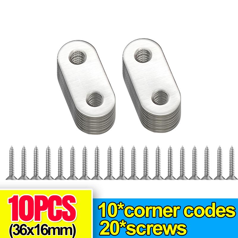 Stainless Steel Corner Bracket Metal Flat Straight Brace Fixed Connecting Plate Corner Brackets For Reapiring Furniture Cabinet