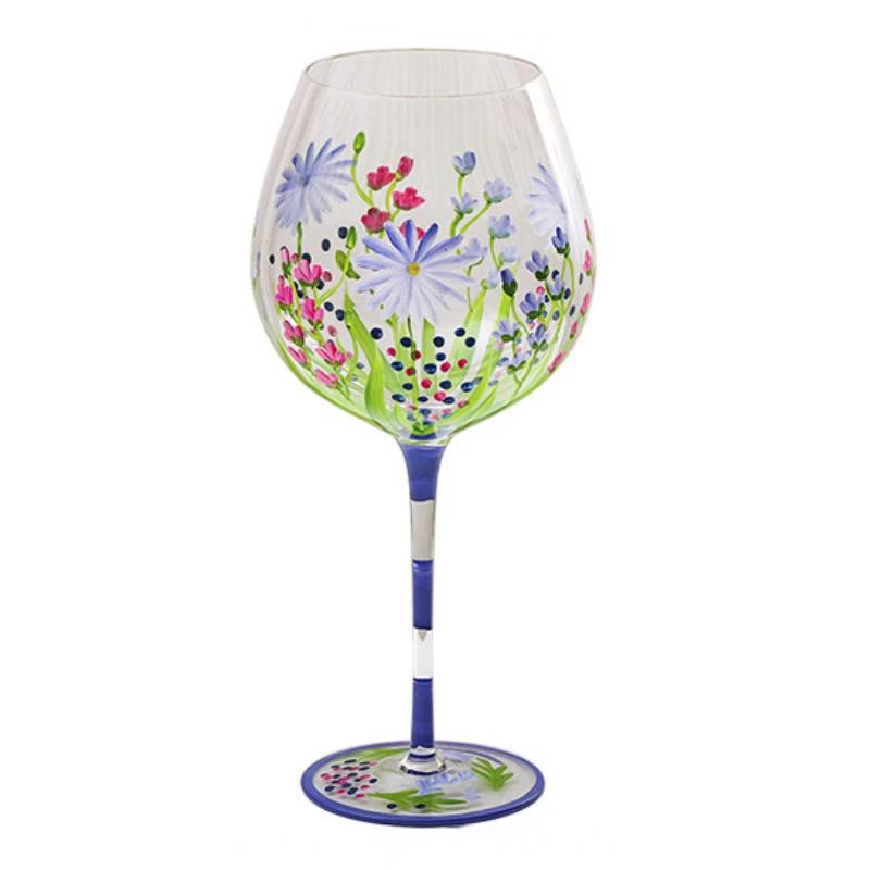 Painted medieval tulip goblet 400-800ML high-value crystal glass juice home red wine