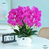 Handcrafted PU Phalaenopsis Floral Arrangement - Artificial Orchids for Living Room Decor and Bonsai TV Cabinet Display