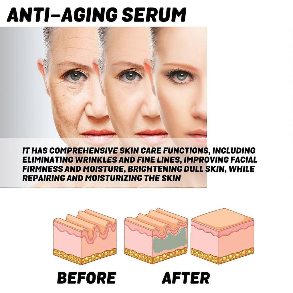 Ouhoe Kollagen Anti-Aging Essenz zur Reduzierung feiner Linien und Nasolabialfalten im Gesicht, Feuchtigkeitsspendende und Anti-Falten Essenz