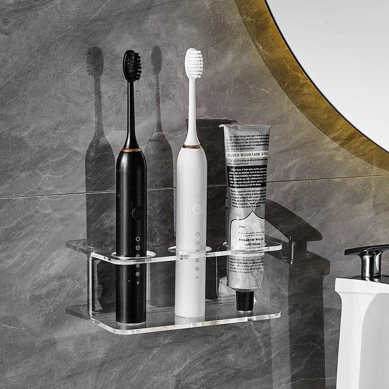 Non Perforated Toothbrush Holder Electric Toothbrush Base Space Saving Wall Mounted Toothbrush Holder Bathroom Accessory