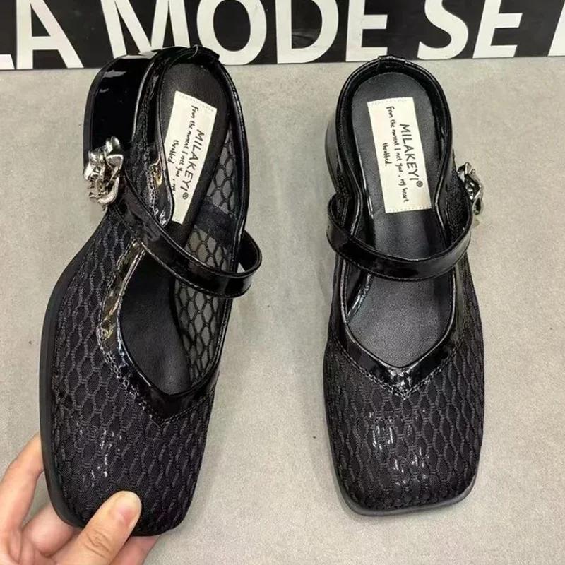 Fashion Women Mid Heels Slippers Slingback Cozy Shoes Designer Fashion Pumps Heeled Shoes Woman 2025 Summer Trend Brand Zapatos De Mujer