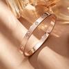 Elegant Titanium Steel Four-leaf Clover Diamond Bracelet