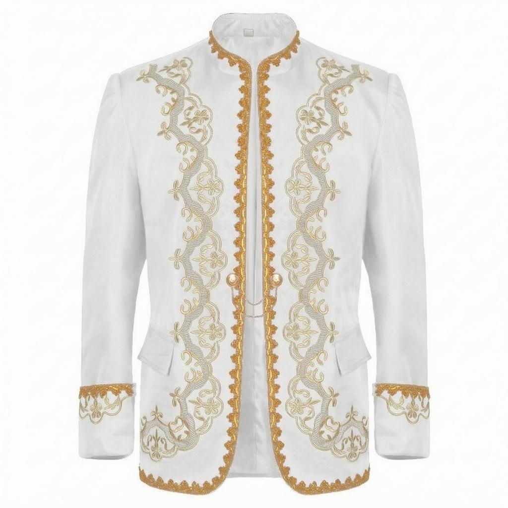 Jacket with Gold Embroidery Formal Performance Elegant for Performers