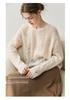 2025 Autumn/Winter Round Neck Cashmere Hollow Knit Cardigan - Women's Plus Size, Loose Fit, Versatile & Lazy Style Sweater