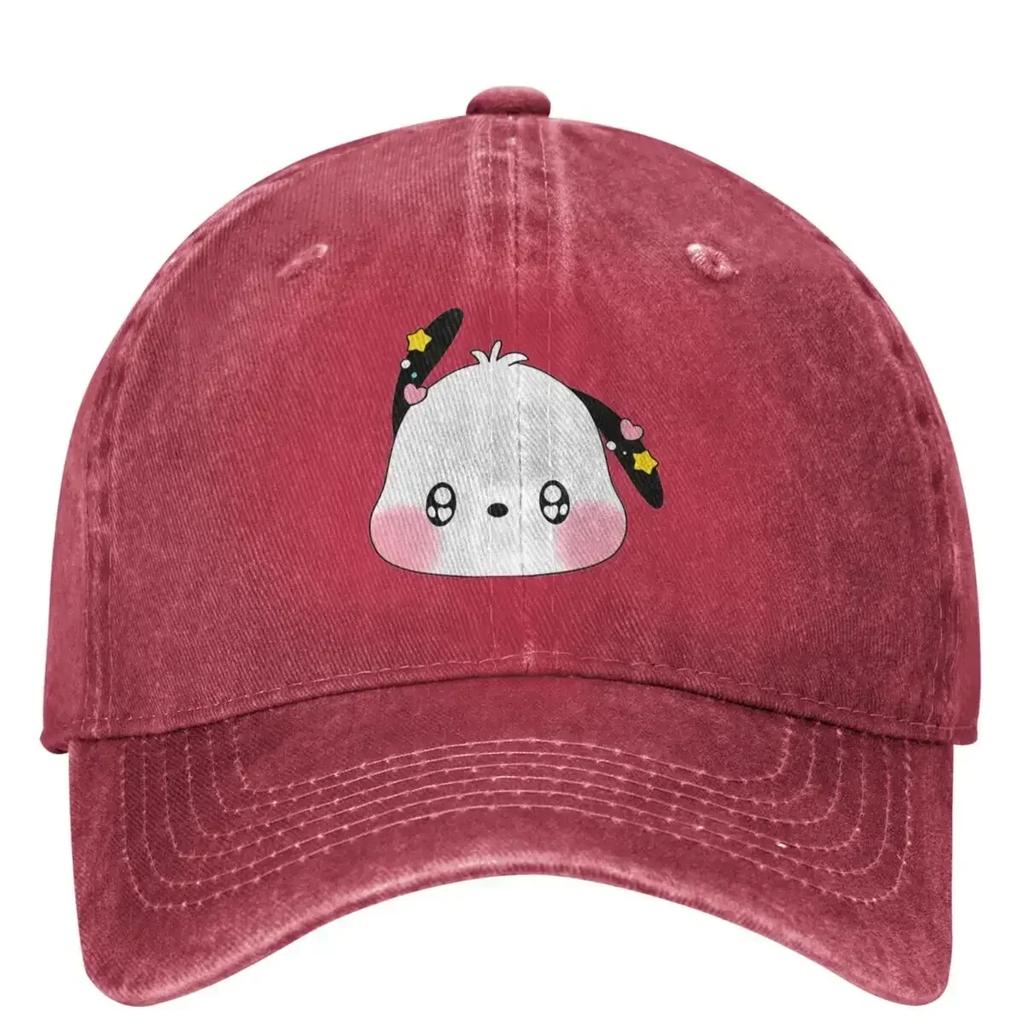 Kawaii Hund Pochacco Baseballkappe Jagd Camping Qualität Hip Hop Hüte Unisex Teenager Stilvolle Sonnenblenden Snapback Kappe