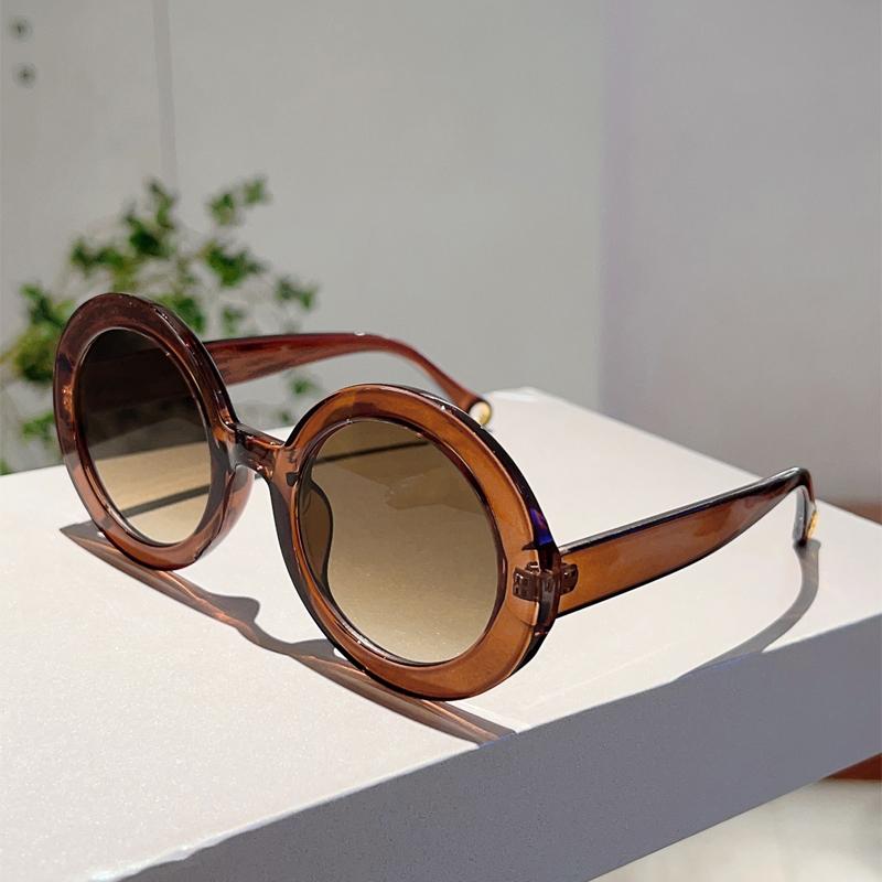 GM LUMIAS Vintage Okrągłe Okulary Przeciwsłoneczne Damskie Nowe Stylowe Gradientowe Kolory Cukierków Dekoracja Okulary Przeciwsłoneczne Modny Design Marki Codzienne Odcienie