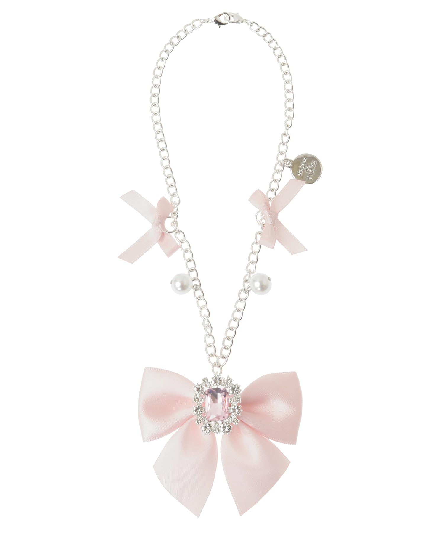 Подвеска-брелок Maison de Fleur с жемчугом и украшенной лентой, Розовый, Подвеска F, 08000849700