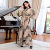 AB114 Middle Eastern Ethnic Style Sequin Burnout Abaya Evening Dress for Women