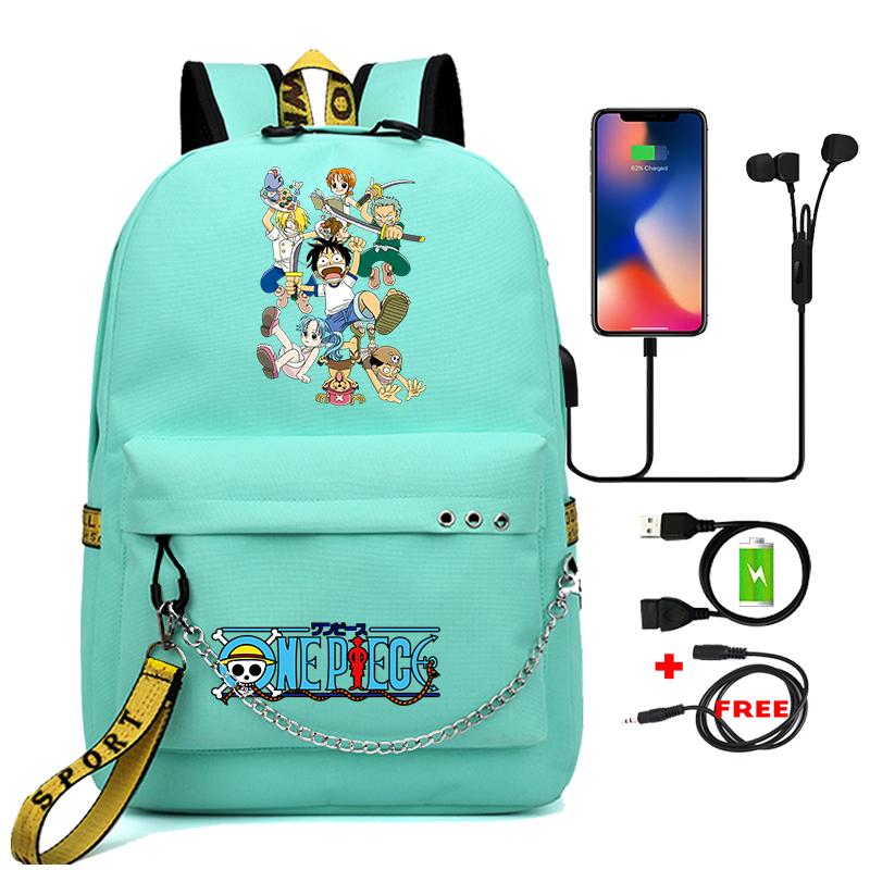 Anime One Piece Bookbag Teenage Backpack Unisex School Bag for Boy Girl Cartoon Printing Laptop Bagpack Back To School
