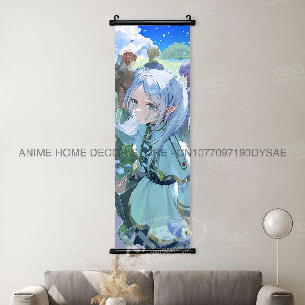 Frieren Poster Eisen Huisdecoratie Heiter Muurkunst Himmel Rolletjes Afbeelding Anime Hangend Schilderij Varen Behang Cadeau Voor Slaapkamer (as the picture,30x90cm(12x36inch))