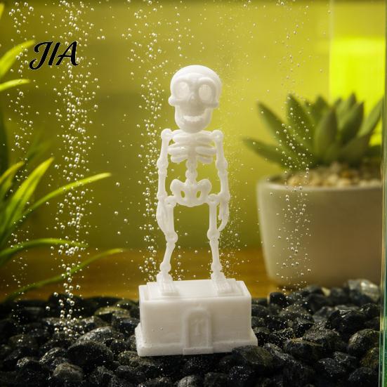 Aquarium Dekoration Tänzerisches Skelett Aquarium Sprudler, Luftbetriebenes Dynamisches Ornament, Lustiger Sprudler Schildkröten Landschaftsbau mit 1m Schlauch und Saugnapf