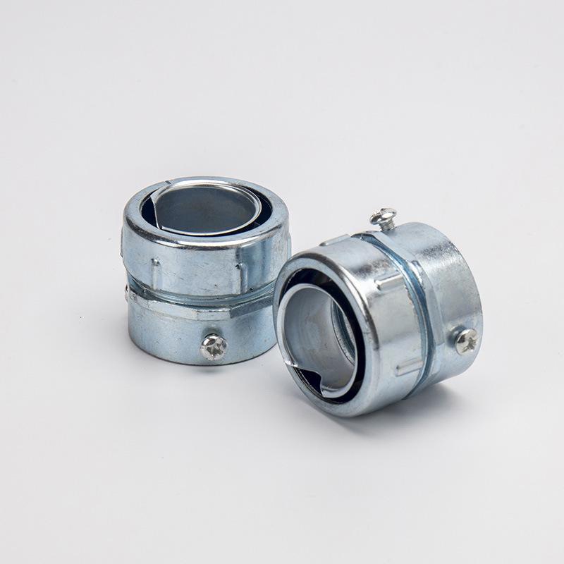 DKJ-25 Flexible Metal Conduit Connector with Plastic Coating and Circlip, Three-Pillar Design