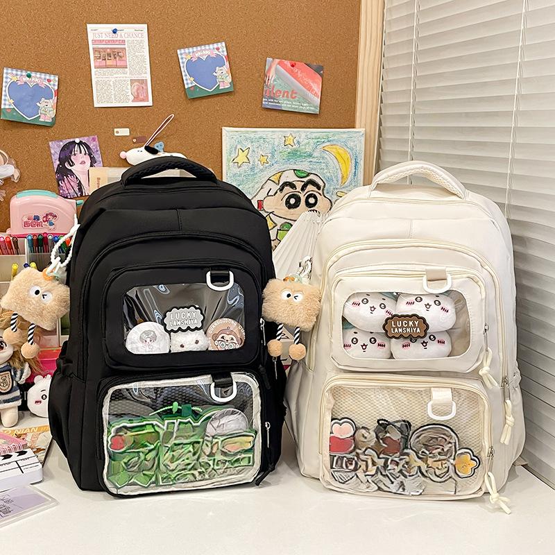 Schultasche für weibliche Schüler Großer Rucksack Transparente Tasche
