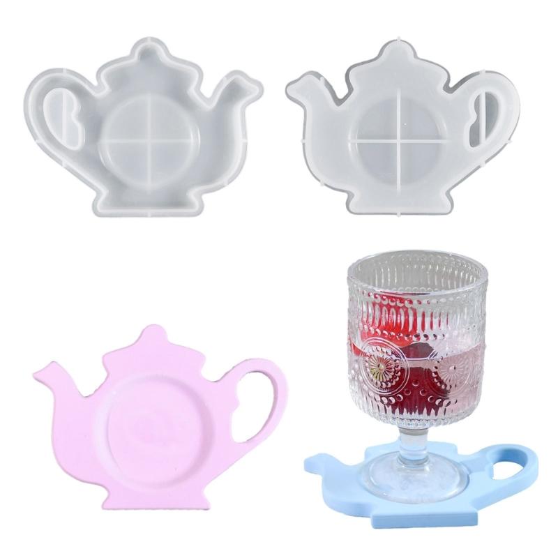 Practical DIY Teapot Plate Silicone Mold Innovative Silicone Coaster Mold For Unique Teapot Plate and Cup Mat Decoration