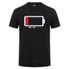 Battery Energy Low Help Me Printed TShirt For Men Male Harajuku Fitness Funny T Shirt Cotton Summer Tops Tee Paried Tshirt Tee