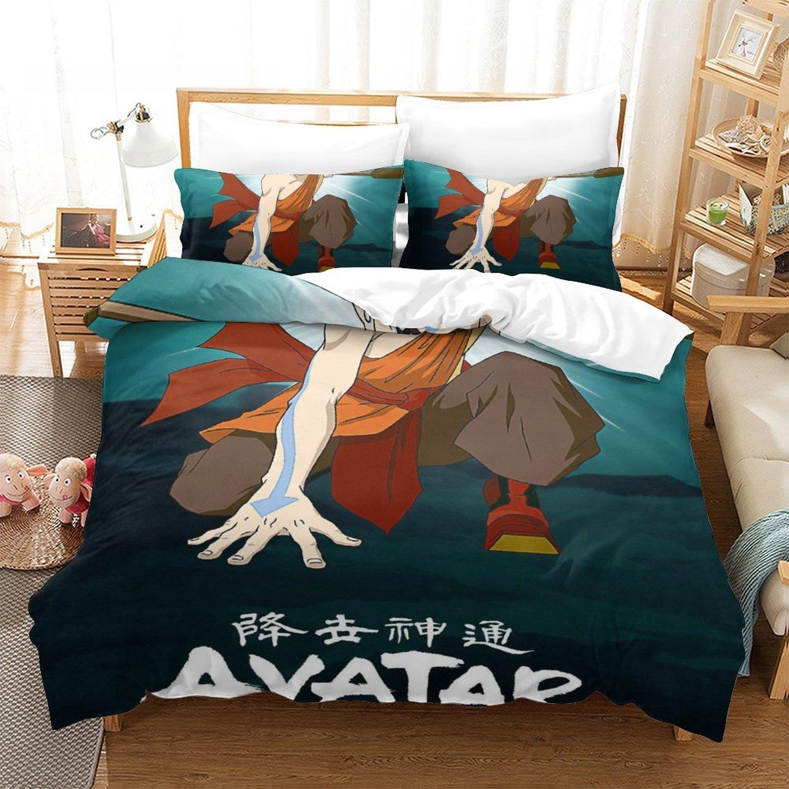 Nieuwe Avatar De Legende van Aang Beddengoed Collectie Enkel Twin Volledig Queen King Size Bed Collectie Volwassen Slaapkamer Dekbedovertrek Collecties Huis Textiel EU Twin 135x200cm
