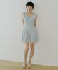 Riorg Woi Flower Pattern Frill Ops Mint Blue