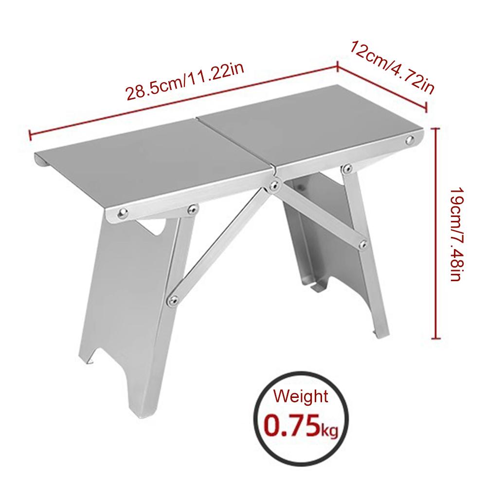 Kompakter Campingtisch aus Edelstahl Faltbarer Campingtisch zum Kochen Strand Wandern Reisen Angeln