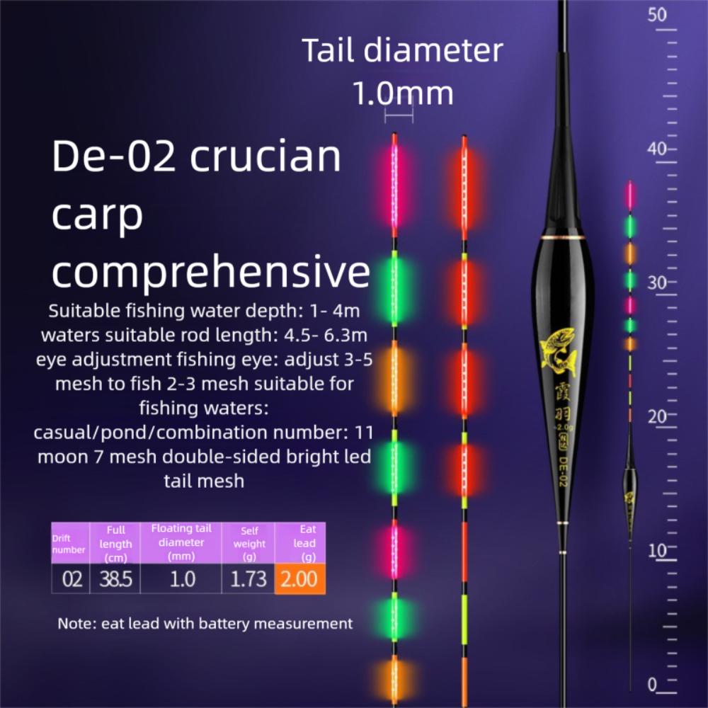 Buoy Strike Electronic Fishing Float Slip Drift Tube Rock Fishing Floats New Light Float Long Tail Eat Lead 2g