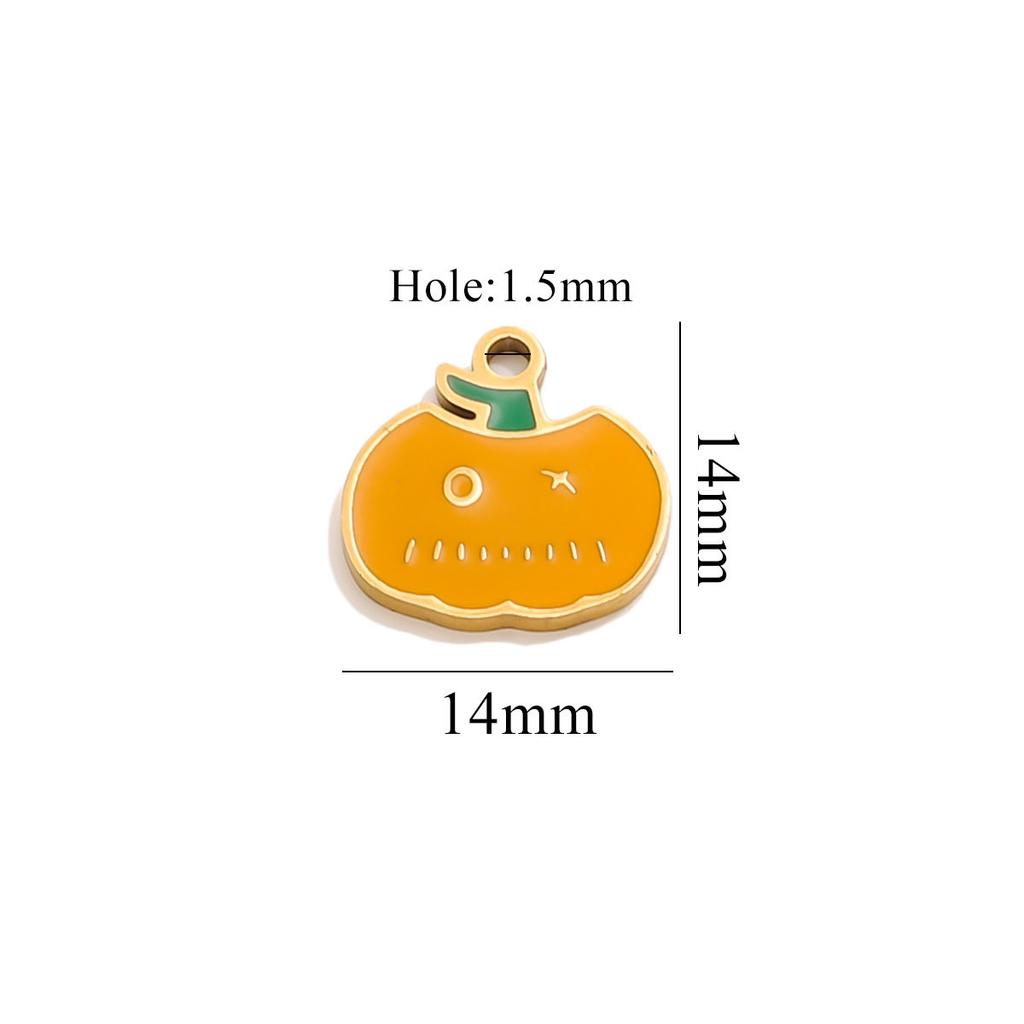 Yori 5Pcs Halloween Pumpkin Lantern Little Ghost Funny Cartoon Cute Pendant DIY Stainless Steel Accessories Jewelry Pendant