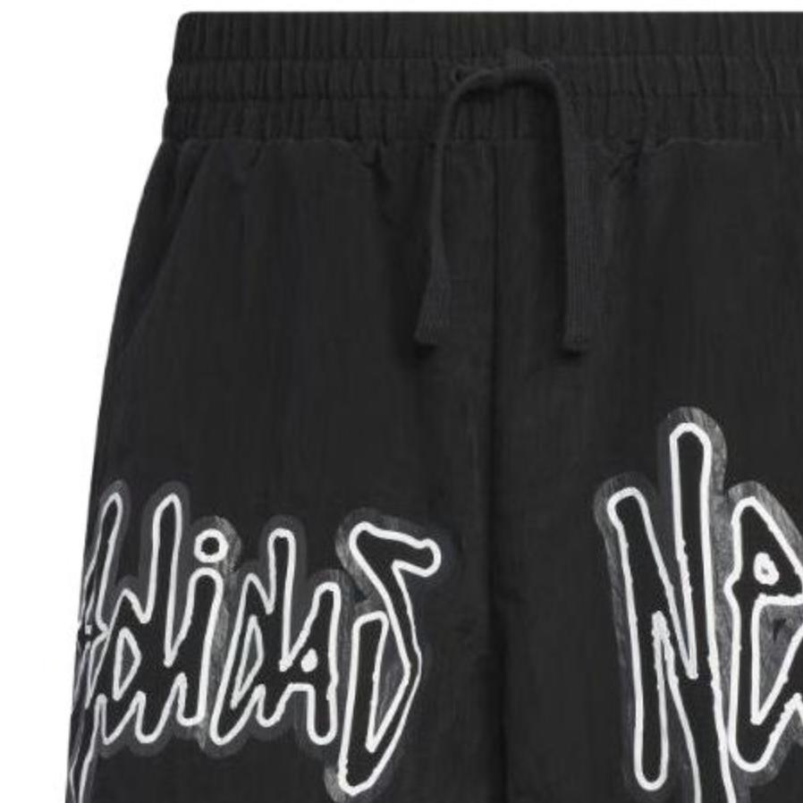 Adidas Neo Logo Print Straight Loose Shorts Men Bottoms Black IA6794