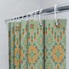 Modern Bohemian Geometric Bathroom Shower Curtain Set In Green Orange Decorative Fabric Waterproof Bath Mat 70X180Cm
