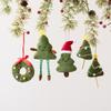 New Christmas Christmas Tree Plush Doll Pendant Creative Wreath Pendant Holiday Atmosphere Decoration Supplies
